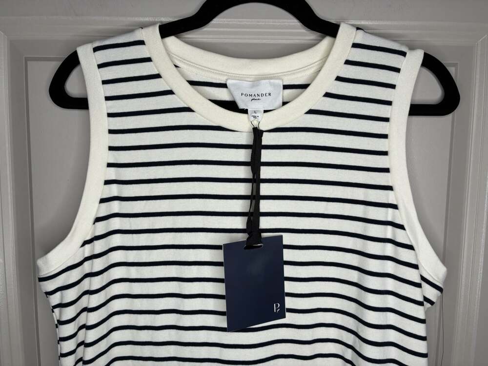 Pomander Place NWT Navy Stripe Sleeveless Gio Maxi Dress Size Large Tuckernuck - Picture 4 of 9
